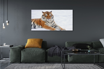 Pintura em tela Tigre de neve do inverno