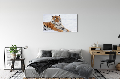 Pintura em tela Tigre de neve do inverno