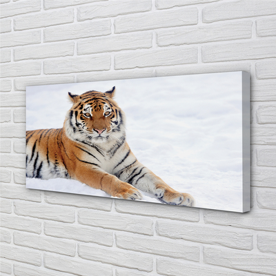 Pintura em tela Tigre de neve do inverno