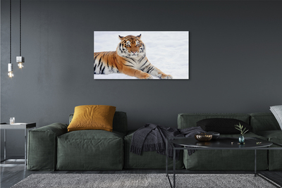 Pintura em tela Tigre de neve do inverno