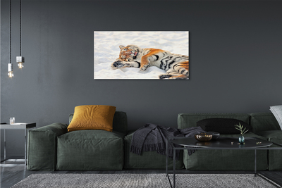 Quadro em tela Tigre de neve do inverno