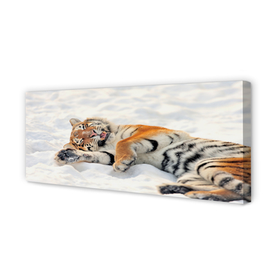 Quadro em tela Tigre de neve do inverno