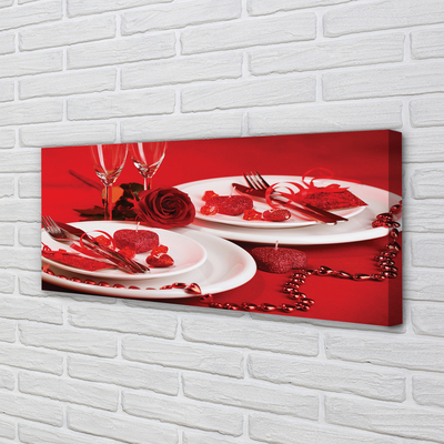 Pintura em tela Óculos de coração de rosa