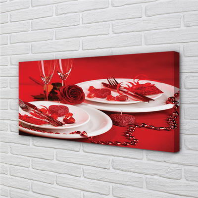 Pintura em tela Óculos de coração de rosa