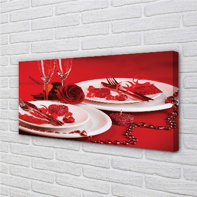 Pintura em tela Óculos de coração de rosa