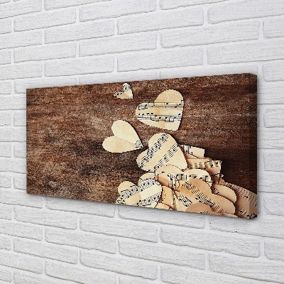 Quadro em tela Notas de coração