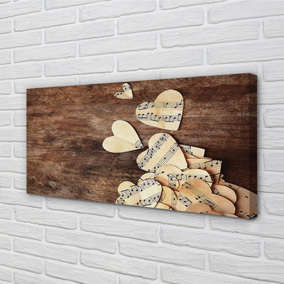 Quadro em tela Notas de coração