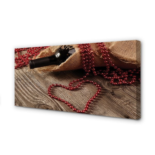 Pintura em tela Contas de coração de vinho