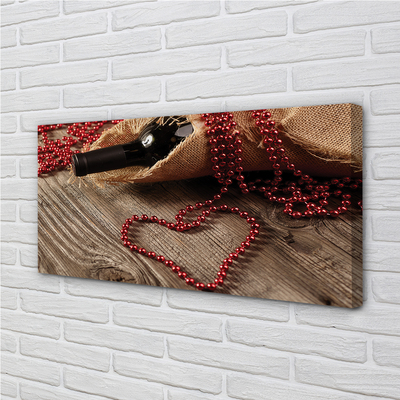 Pintura em tela Contas de coração de vinho