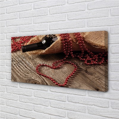 Pintura em tela Contas de coração de vinho