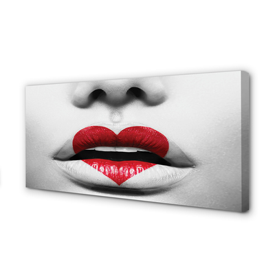Quadro em tela Lábios coração mulher