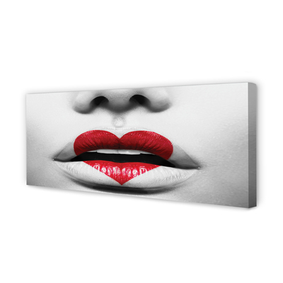 Quadro em tela Lábios coração mulher