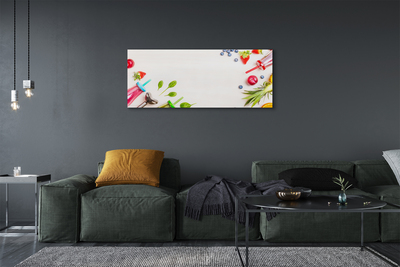 Quadro em tela Smoothies garrafas canudos espinafre