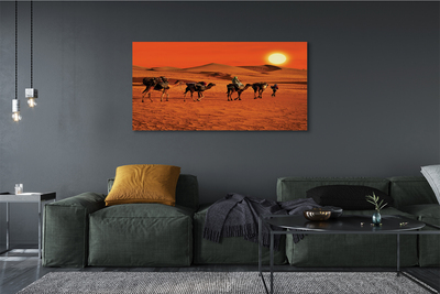 Quadro em tela Camelos, pessoas, deserto, sol, céu