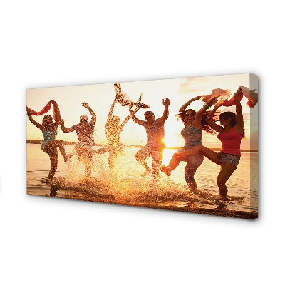 Quadro em tela Pessoas, mar, oeste