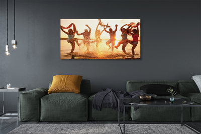 Quadro em tela Pessoas, mar, oeste