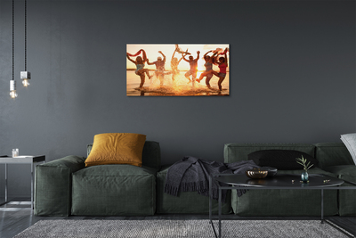 Quadro em tela Pessoas, mar, oeste