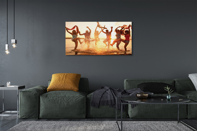 Quadro em tela Pessoas, mar, oeste