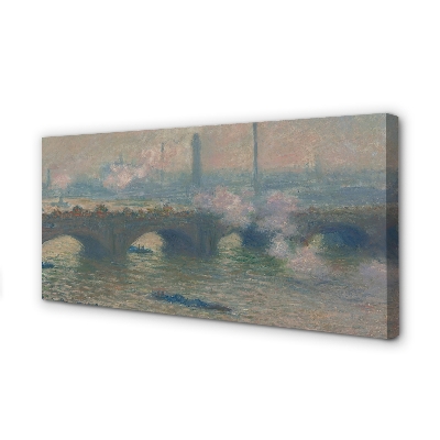 Quadro em tela Ponte de Waterloo em um dia nublado - Claude Monet