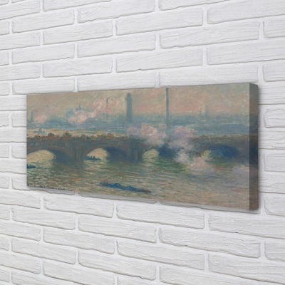 Quadro em tela Ponte de Waterloo em um dia nublado - Claude Monet