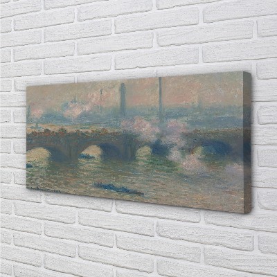 Quadro em tela Ponte de Waterloo em um dia nublado - Claude Monet
