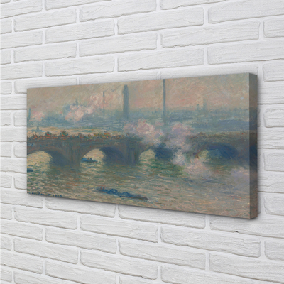 Quadro em tela Ponte de Waterloo em um dia nublado - Claude Monet