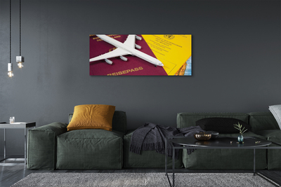 Pintura em tela Mapa do passaporte do avião