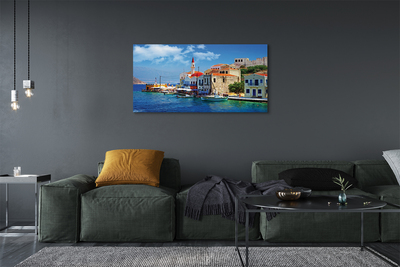 Quadro em tela Grécia Costa Montanhas Mar