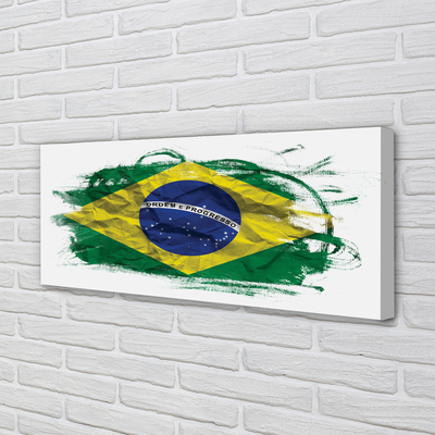 Pintura em tela bandeira brasileira