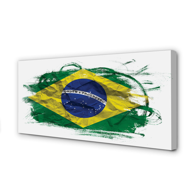 Pintura em tela bandeira brasileira