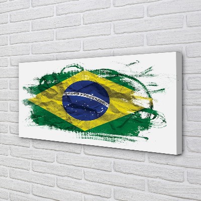 Pintura em tela bandeira brasileira
