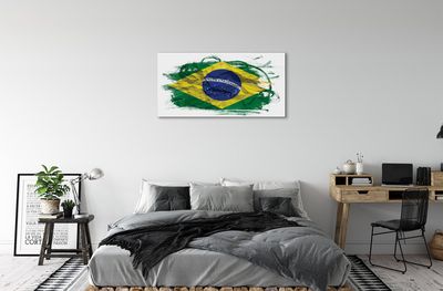 Pintura em tela bandeira brasileira