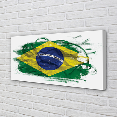 Pintura em tela bandeira brasileira