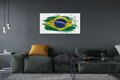 Pintura em tela bandeira brasileira