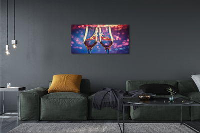 Quadro em tela Taças com fundo colorido de champanhe