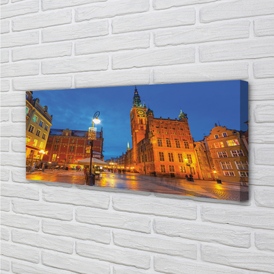 Quadro em tela Igreja Noturna da Cidade Velha de Gdansk