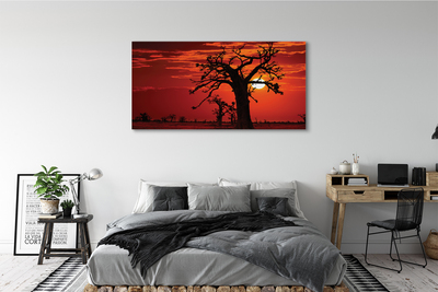 Quadro em tela Árvores nuvens céu