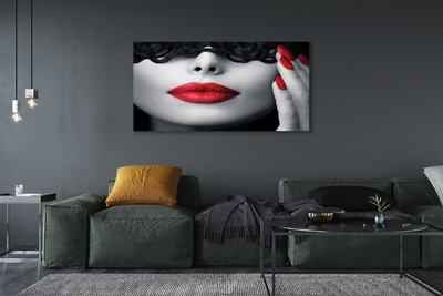 Pintura em tela Mulher de lábios vermelhos
