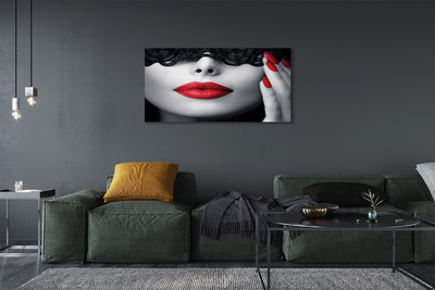 Pintura em tela Mulher de lábios vermelhos
