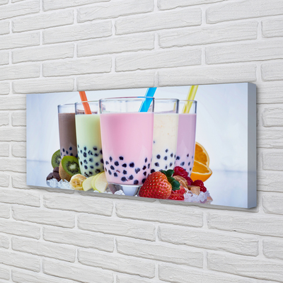 Quadro em tela Milkshakes com frutas