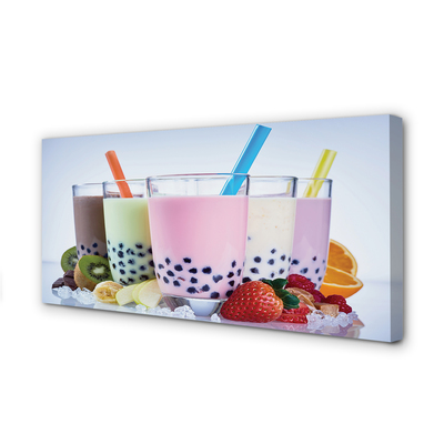 Quadro em tela Milkshakes com frutas