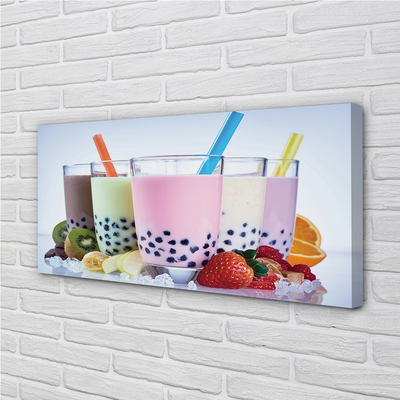 Quadro em tela Milkshakes com frutas