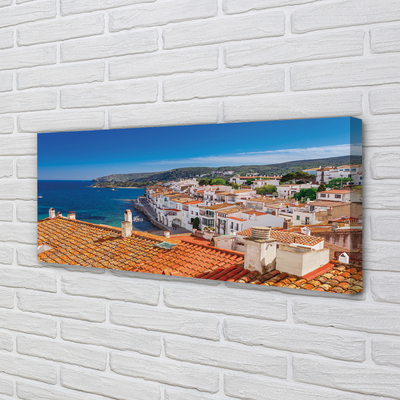 Pintura em tela Espanha Cidade Mar Montanhas