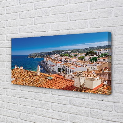 Pintura em tela Espanha Cidade Mar Montanhas