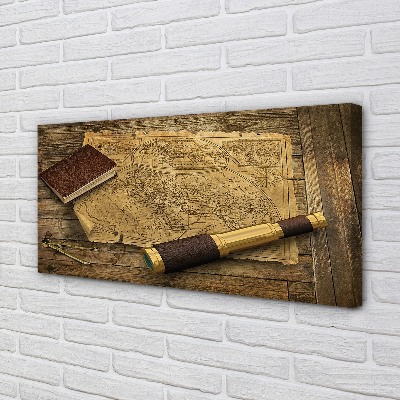 Quadro em tela Caderno de mapas antigo