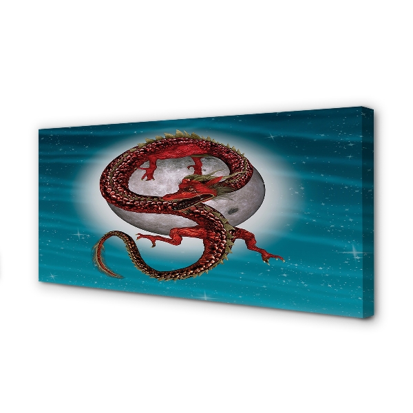 Quadro em tela Dragão Japonês do Céu da Lua
