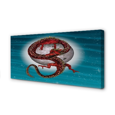 Quadro em tela Dragão Japonês do Céu da Lua