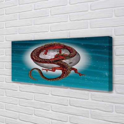 Quadro em tela Dragão Japonês do Céu da Lua