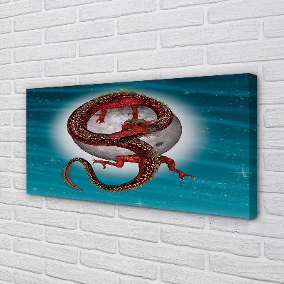 Quadro em tela Dragão Japonês do Céu da Lua