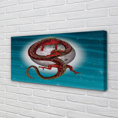 Quadro em tela Dragão Japonês do Céu da Lua